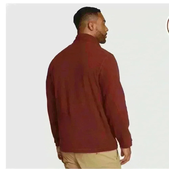 Eddie Bauer Men’s Tall XL 1/4 Zip Pullover Sweater Red - Picture 2 of 6